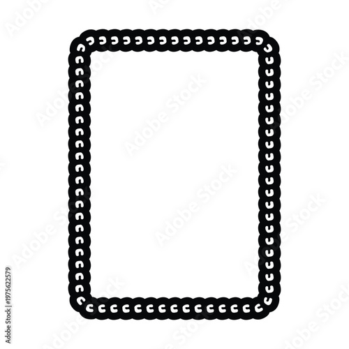 Decorative rope braid border frame vector illustration collection minimal black braided edge rectangle rounded frame for label card design