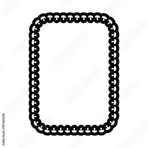 Decorative rope braid border frame vector illustration collection minimal black braided edge rectangle rounded frame for label card design