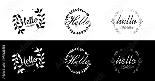 Set of thank you text design. Can be use for label, emblem,sticker, tag, card, etc. Vector icon illustration
