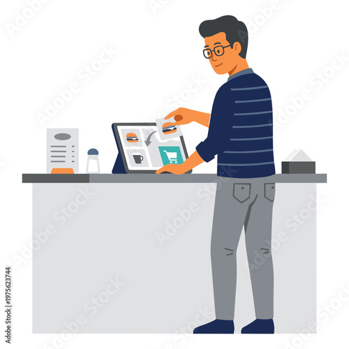 Illustration of a Person with a Drag & Drop Interaction
