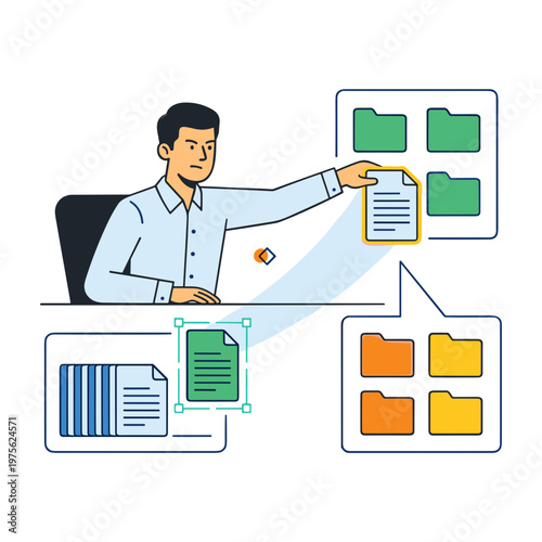 Illustration of a Person with a Drag & Drop Interaction