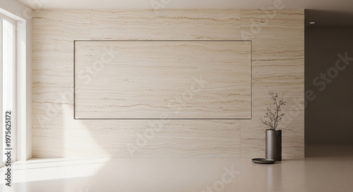 Canvas Print Minimalist elegant zoom background with modern interior design with empty pictur