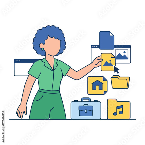 Illustration of a Person with a Drag & Drop Interaction
