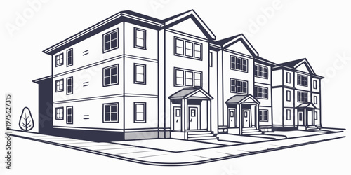 A cozy two-story stone house with a symmetrical design and gable roof