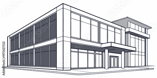 Modern two-story house with front porch and multiple windows