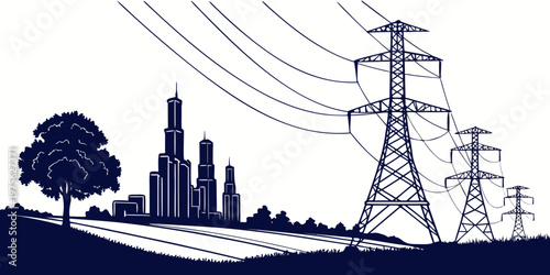 The iconic statue of liberty standing tall against the new york skyline