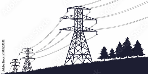 Foto A power transmission tower standing tall against a cloudy sky