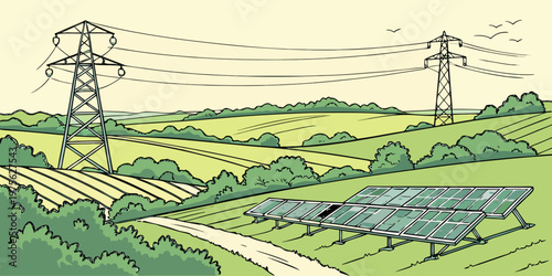 A small plant growing in a field with an arching structure in the background