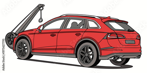 Classic red vintage car with a chrome front grille and bumper