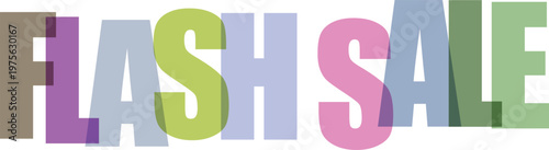 Colorful bold flash sale banner design with modern typography for promotions