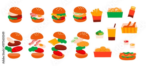 ハンバーガーとサイドメニュー