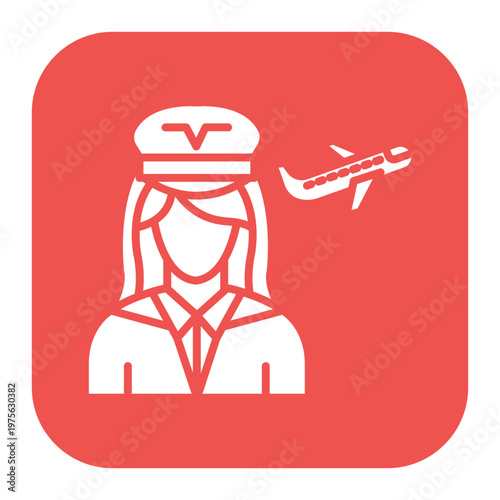 Female Flight Attendant Icon