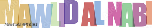 Colorful bold modern Mawidal text logo design isolated on transparent background