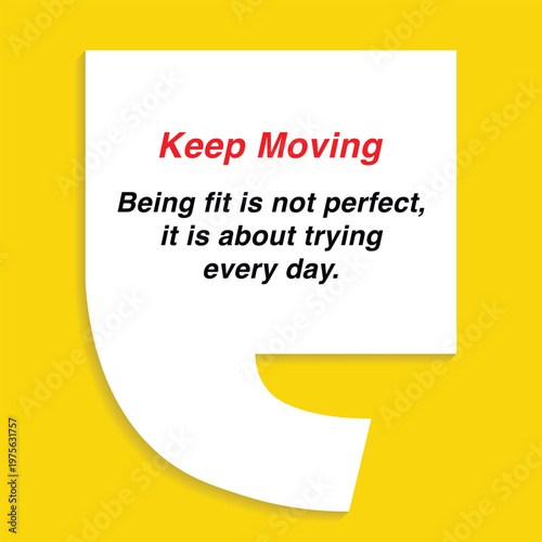 Motivational Quote regarding obesity, Vector illustration