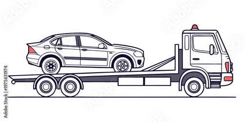 A vintage pickup truck towing a small silver camper trailer down a road