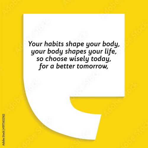 Motivational Quote regarding obesity, Vector illustration
