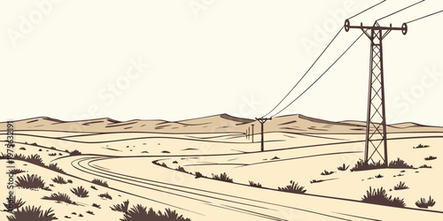 Solitary windmill standing tall against a clear sky