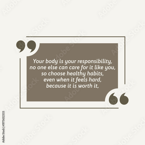 Motivational Quote regarding obesity, Vector illustration