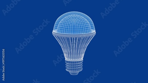 3d wire-frame model of led light bulb