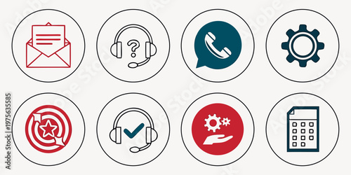 Collection of colorful icons representing different actions and objects