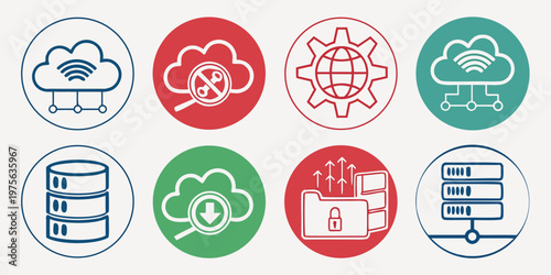 A collection of colorful mobile device app icons on a grid