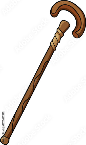 Classic Wooden Cane with Curved Handle