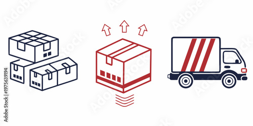 Various trucks and a bus, including delivery and service vehicles