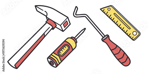 A pair of gold-colored scissors with red handles and etched designs