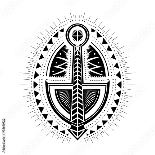 A sketchy style illustration depicting norse burial