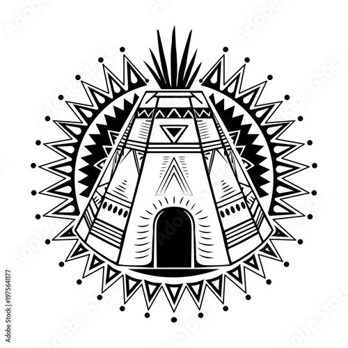 A sketchy style illustration depicting teepee
