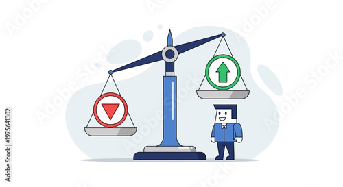 Businessman Weighs Pros And Cons.