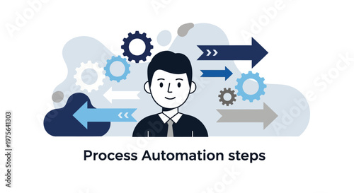 Businessman with automation process.