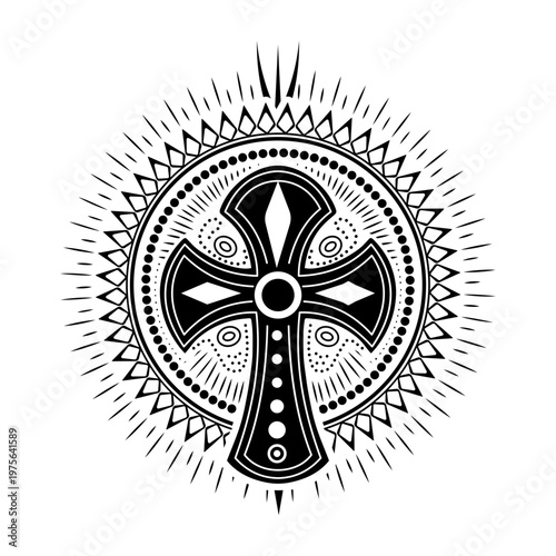 A drawing style illustration representing ankh