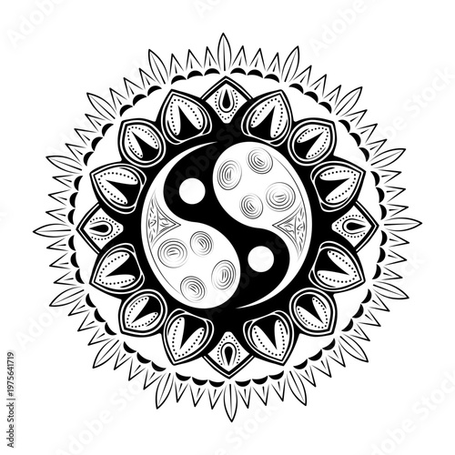 Tableau sur toile A drawing style illustration representing dual symbol