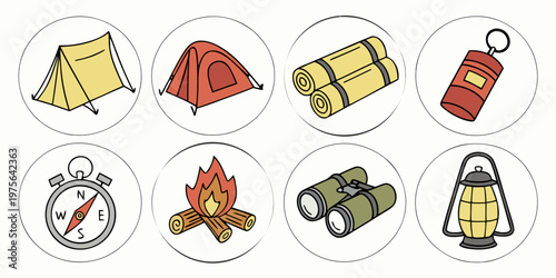 Various colorful single objects on a flat white surface