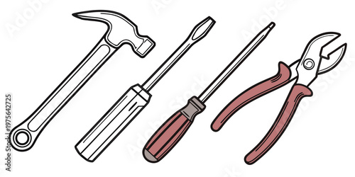 Colorful set of artist's paintbrushes with wooden handles