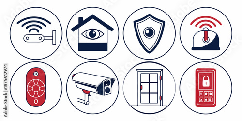 Collection of black and white line icons representing daily life activities and objects