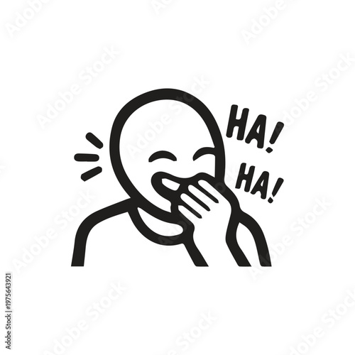 Joyful Person Laughing Out Loud Covering Mouth Humorous Moment