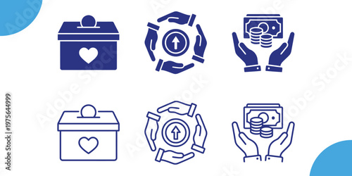 Financial security and wealth management icons representing savings investment and protecting your finance