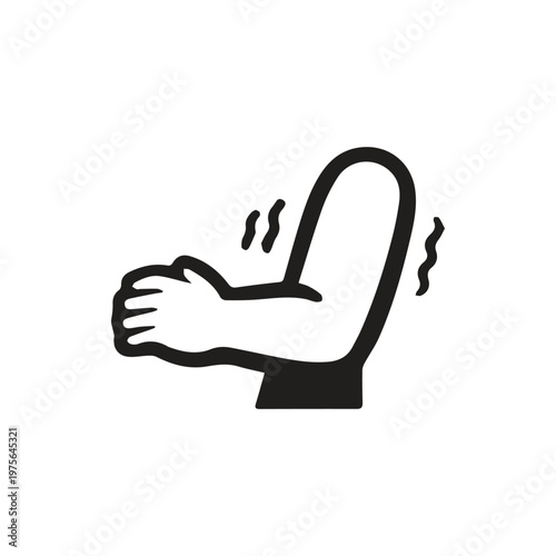 Stylized depiction of a shivering arm hand shaking due to cold or illness