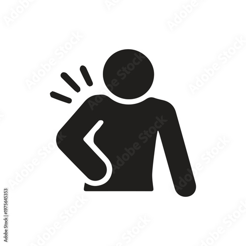 Person experiencing back and shoulder pain discomfort injury body ache health issue problem