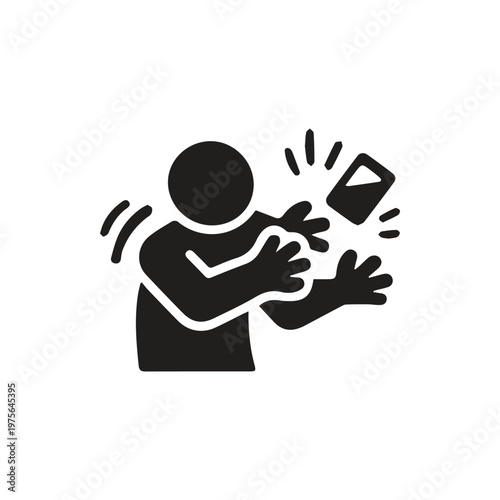 Person unexpectedly drops their smartphone causing a moment of panic