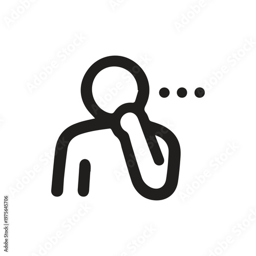 Simple icon of a person deep in thought contemplating an idea or question