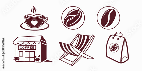 Symbolic icons representing different aspects of business and communication