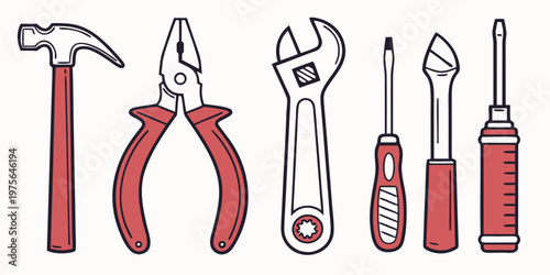 A red metal scissors with sharp blades and ergonomic handles