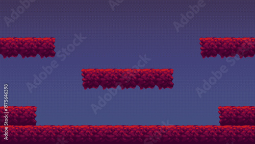 Pixel platform game level with floating platforms