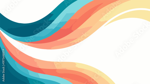Abstract Background with Colorful Wavy Fluid Design and White Space