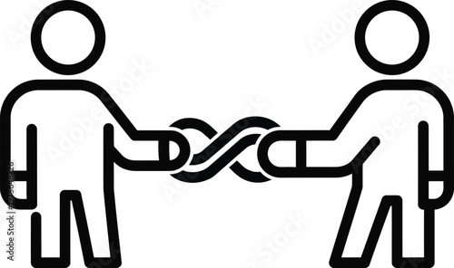 Connected people icon symbolizing partnership, unity, and strong connection