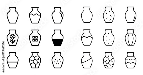 Vase illustrations showing varied decorative patterns on grid