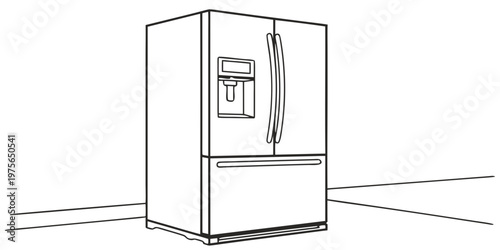 Modern refrigerator with single door and water dispenser
